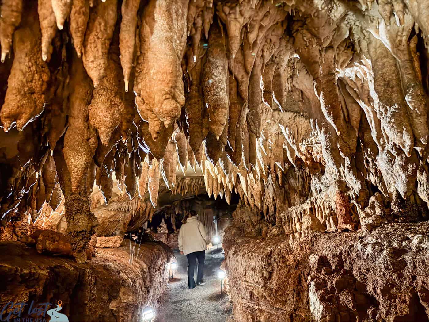inside Melrose Caverns.