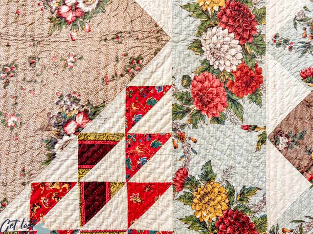 quilt patterns close-up.