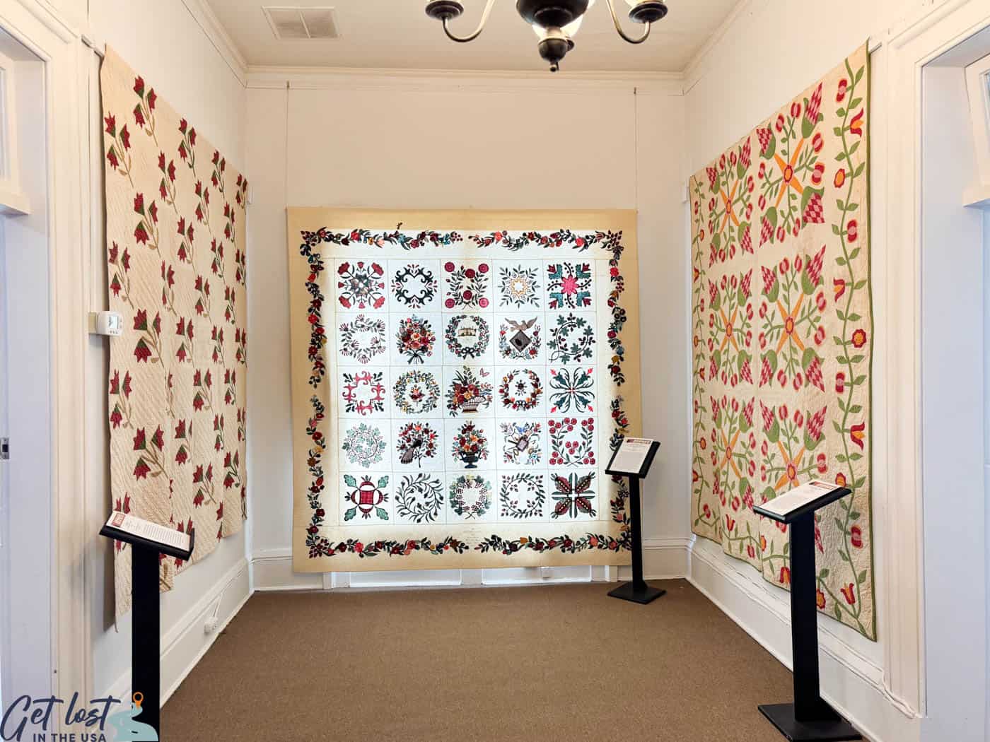 room of collection quilts.