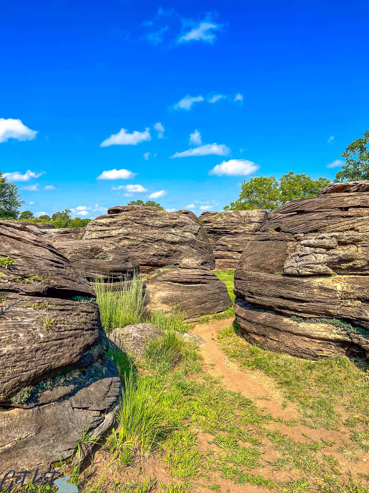 rocks at Rock City Park in Kansas.