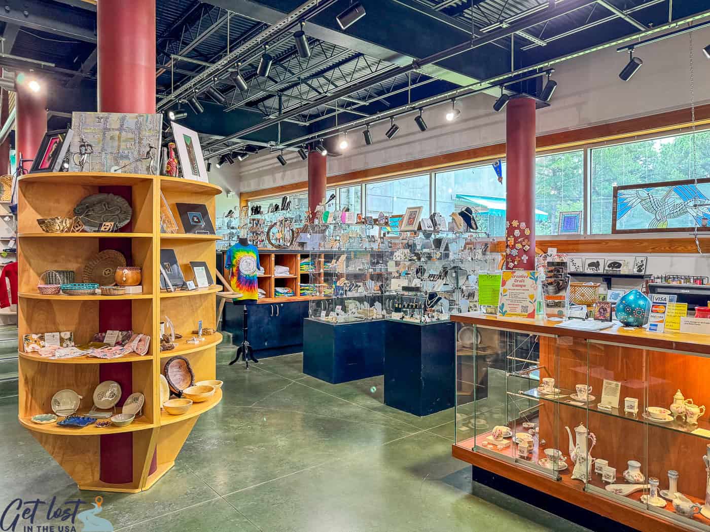 inside Mississippi Crafts Center.