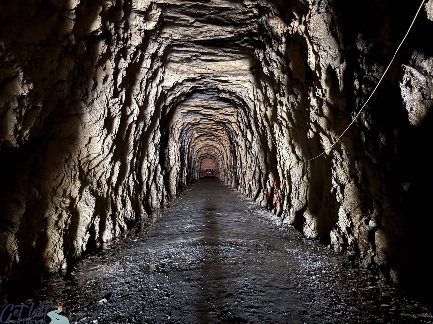 inside view of Stumphouse Tunnel.