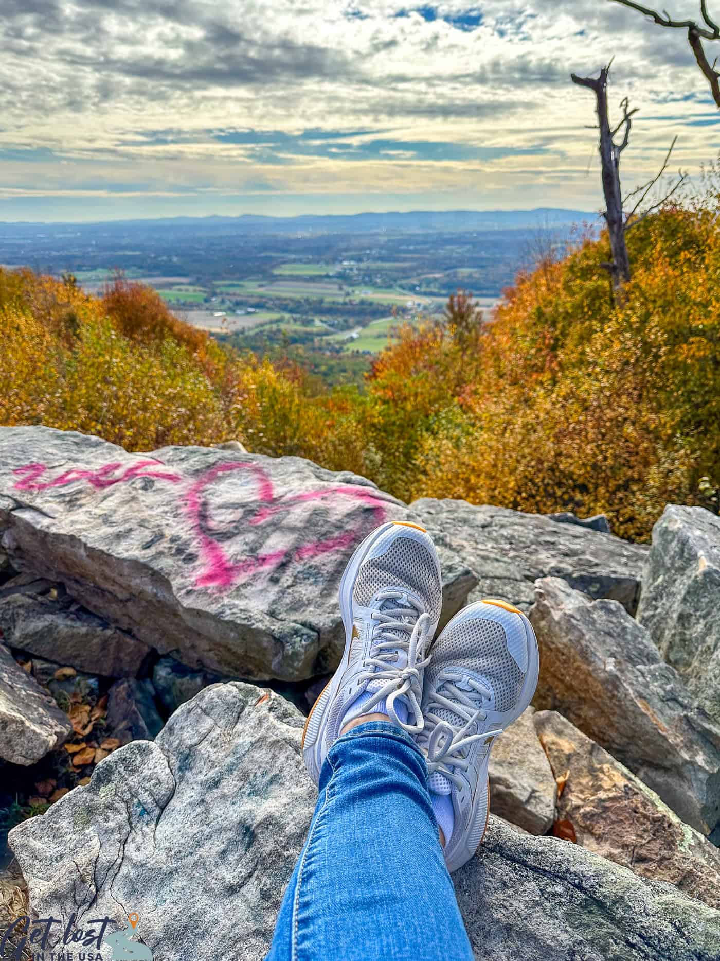 feet resting at Waggoner's Gap.