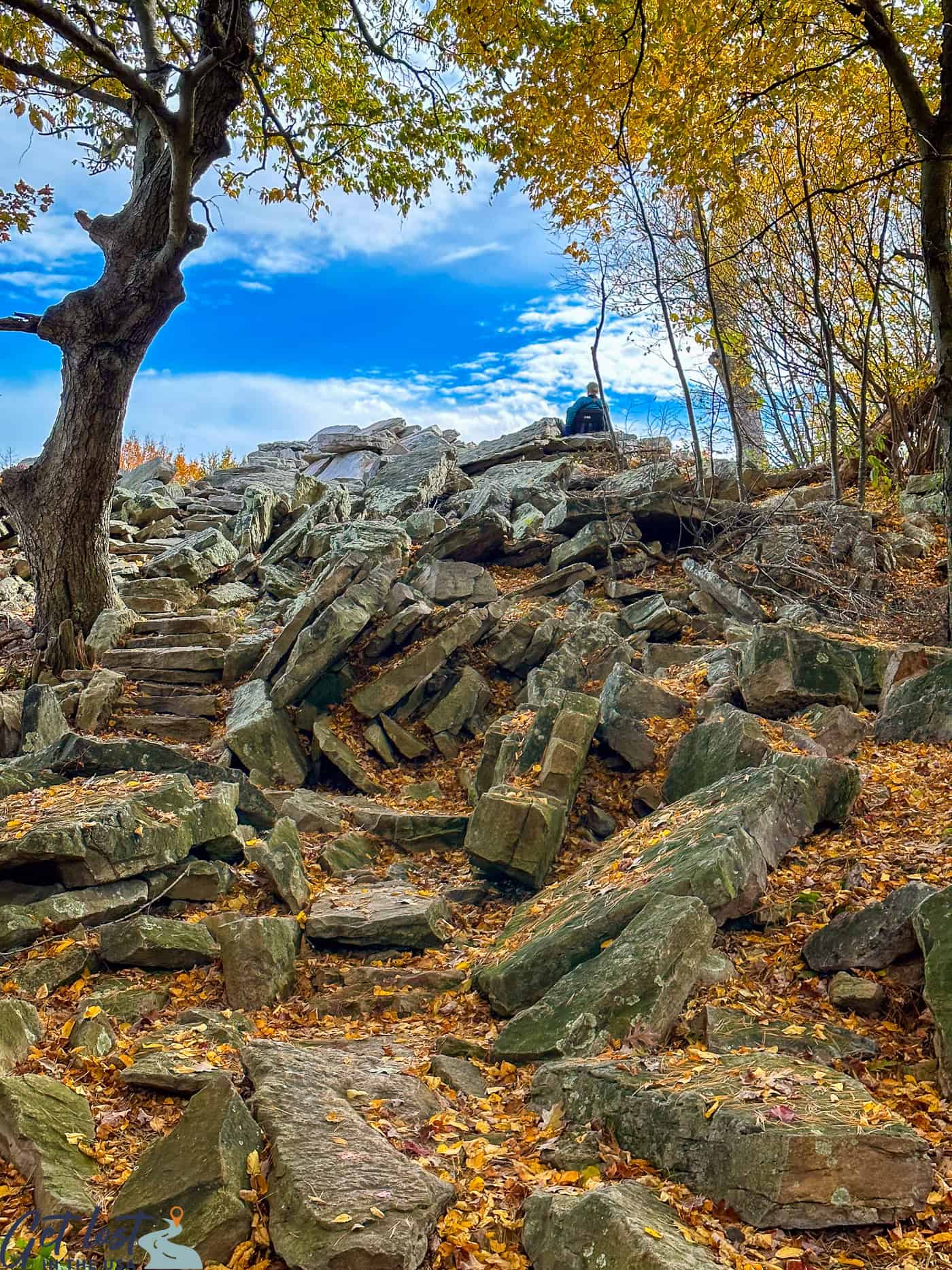 rocky climb to Waggoner's Gap viewpoint.