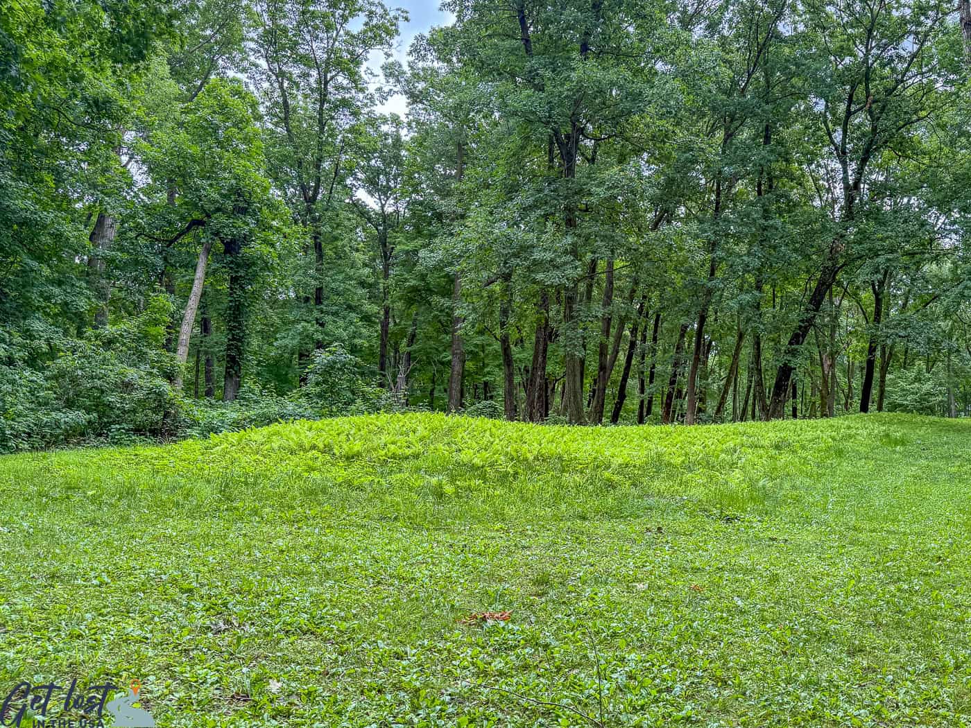 linear and conical burial mounds.