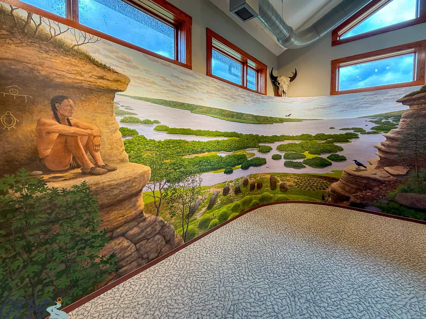 Native American mural.