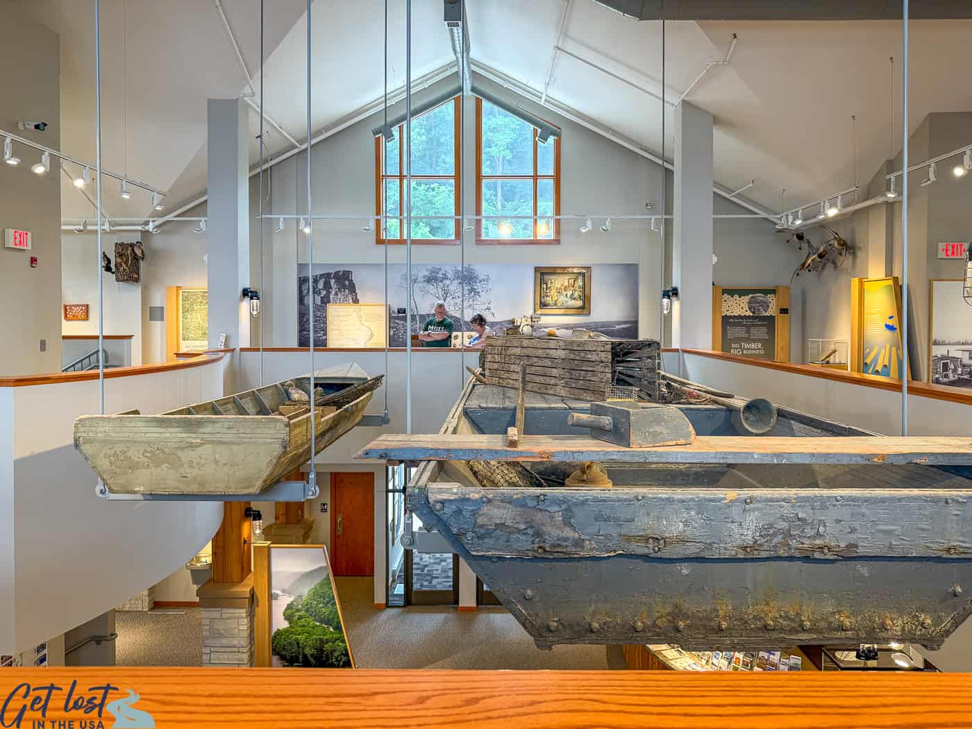 boat display in Driftless Area Education Center.