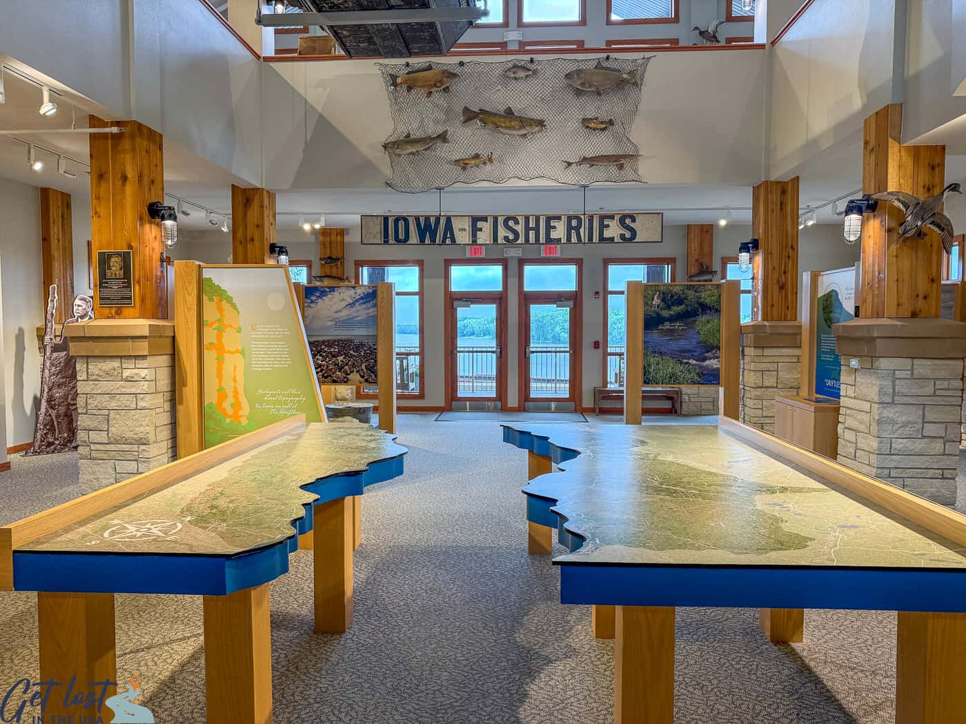 inside Driftless Area visitor center.