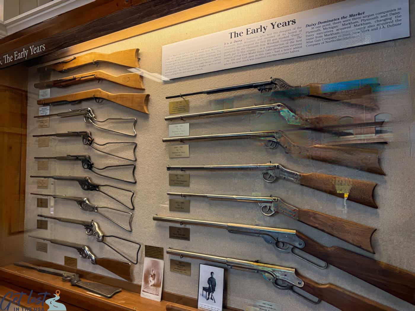 Daisy airguns on display.