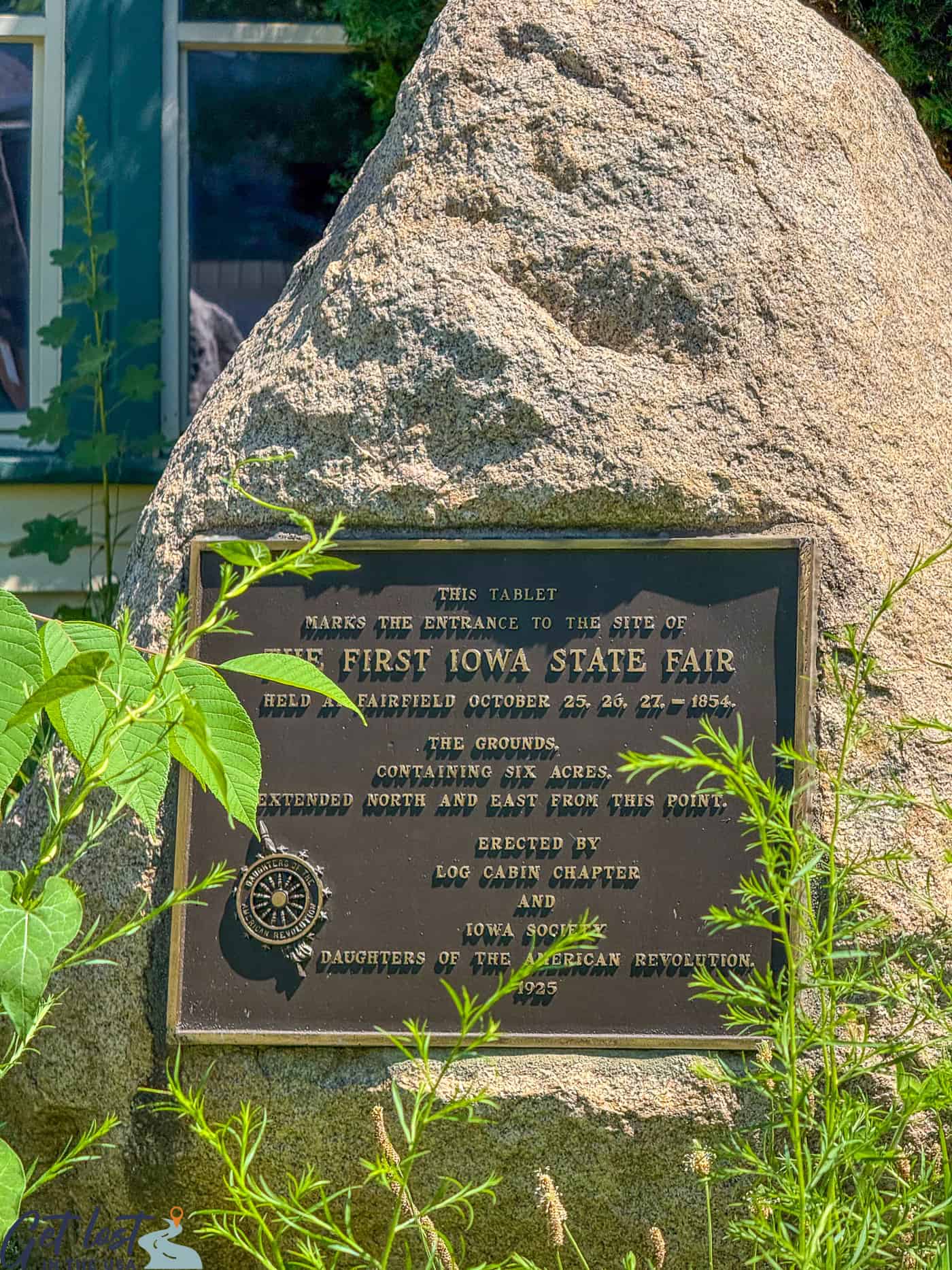 Fairfield First Iowa State Fair marker.