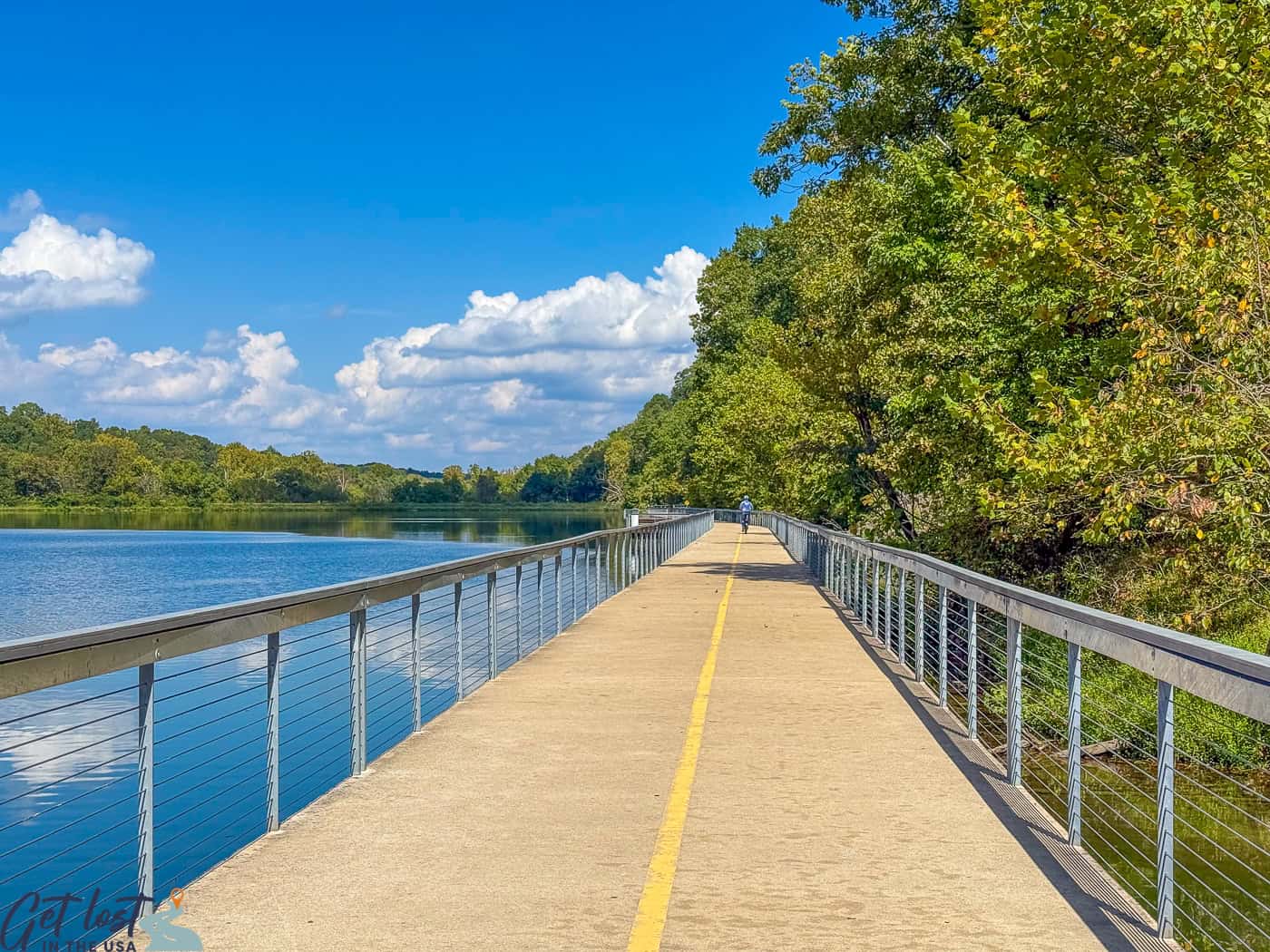 Lake Atalanta bike trail water view..