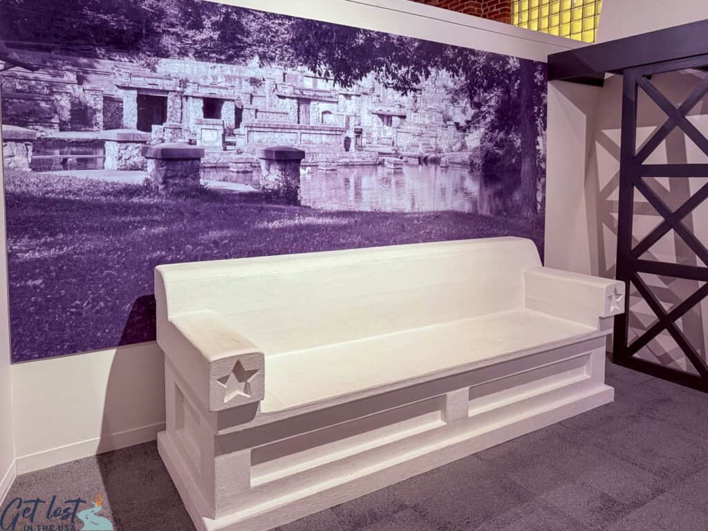 Monte Ne replica bench.