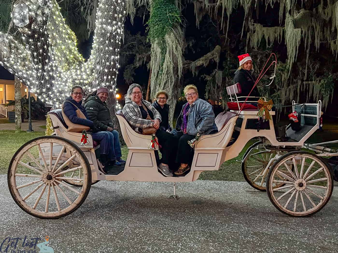 people on carriage ride.