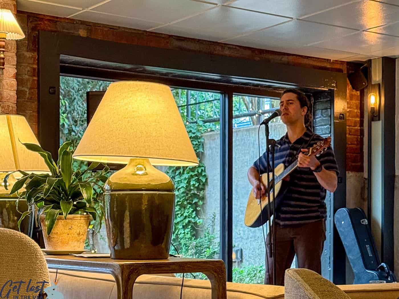 live musician at Ironclad Distillery.