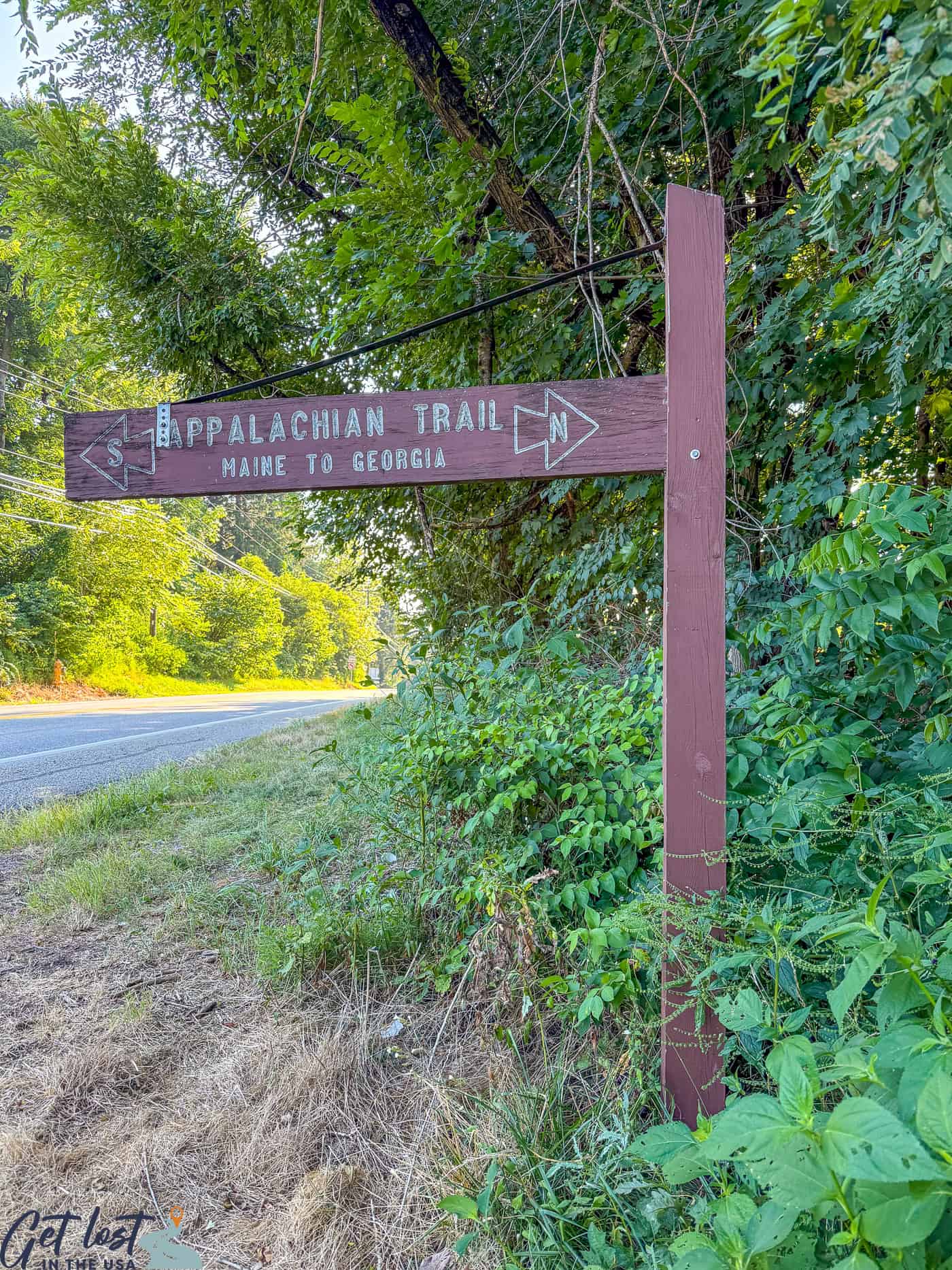 Appalachian Trail sign near Boiling Springs PA.
