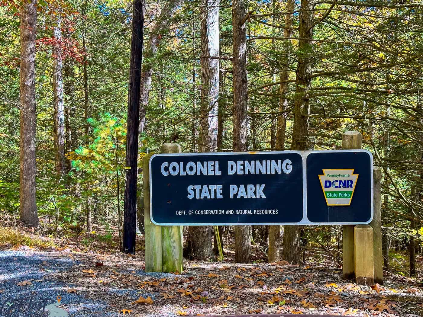 Colonel Denning State Park sign.