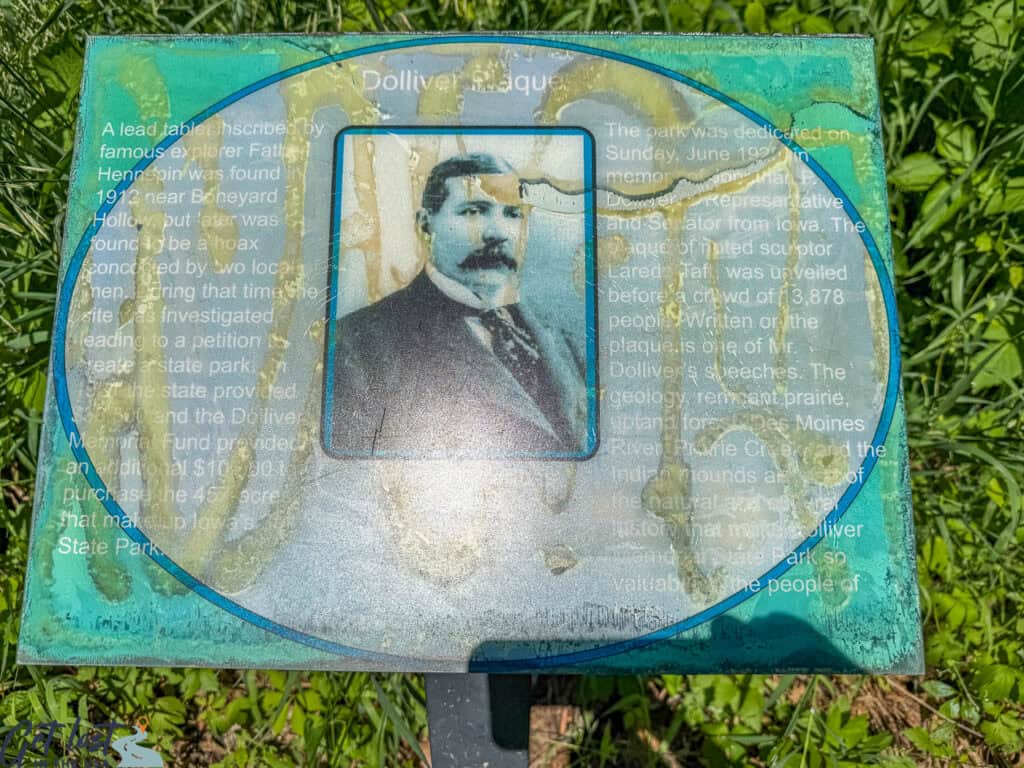 Dolliver plaque info panel.