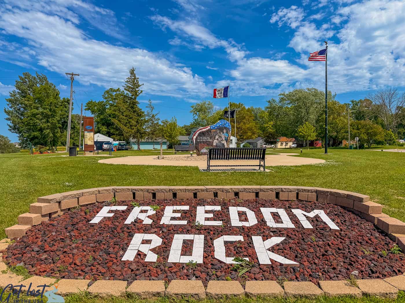 Freedom Rock sign in Fort Dodge.
