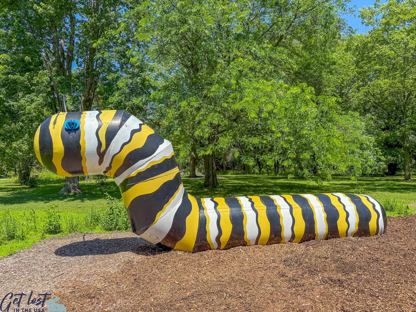 caterpillar in Children's Forest - Fort Dodge IA.