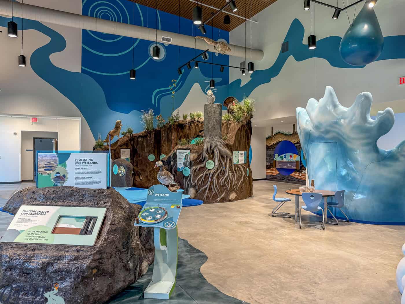 exhibits inside River's Edge Discovery center.