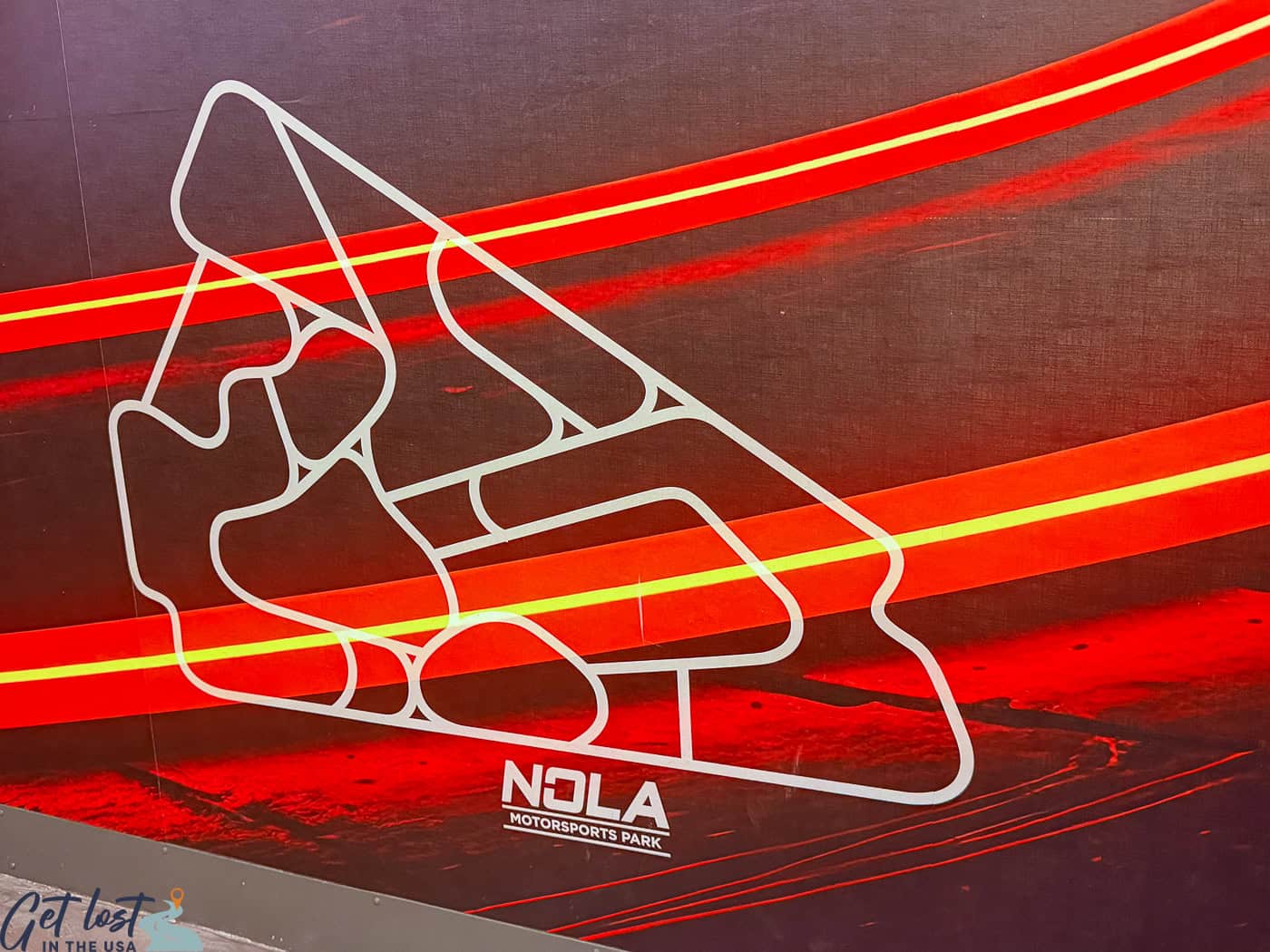 map of Go-kart track at NOLA Motorsports Park Avondale Louisiana.