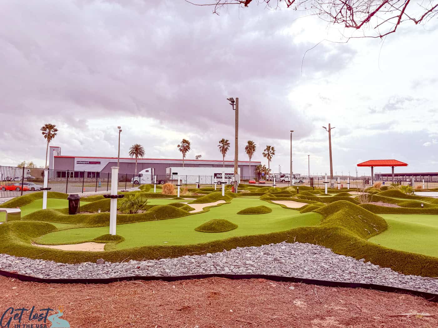 mini golf course. at NOLA Motorsports Park.