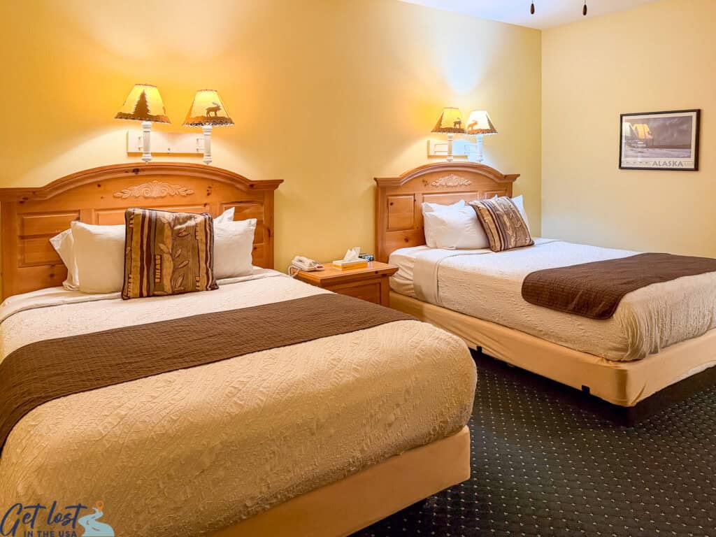 guest room at Chena Hot Springs Resort.