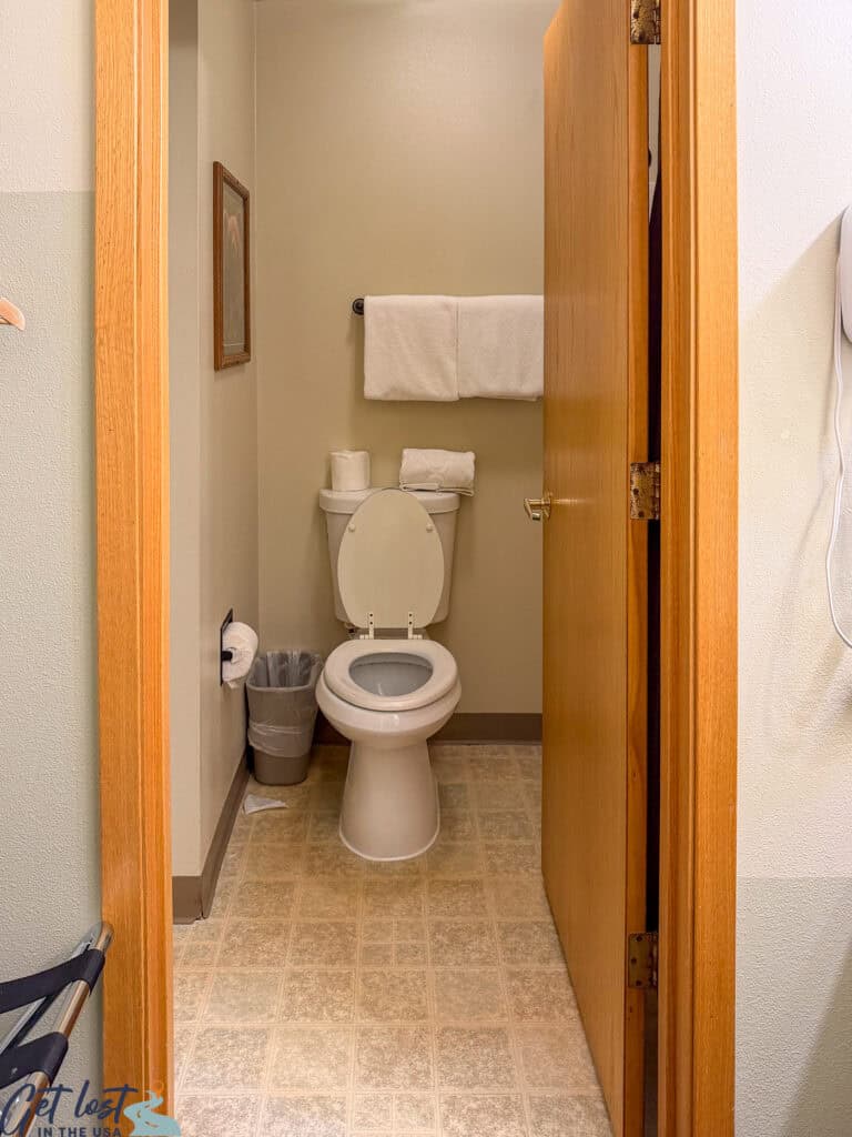 guest room bathroom Chena Hot Springs Resort.