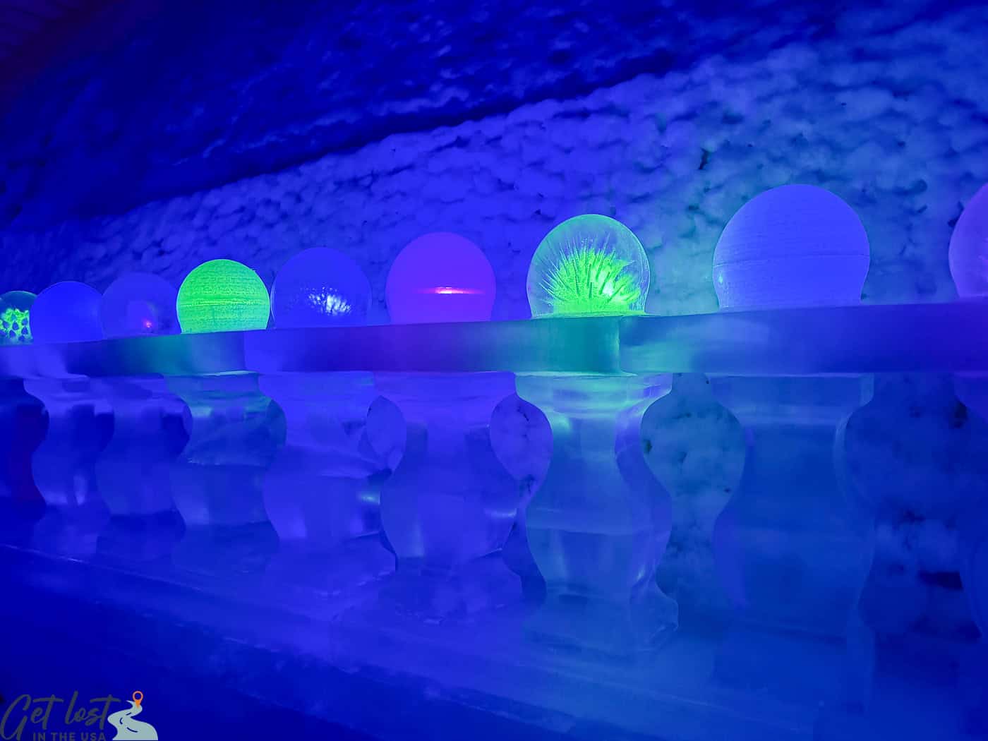 ice display in Chena Hot Springs Resort Ice Museum.