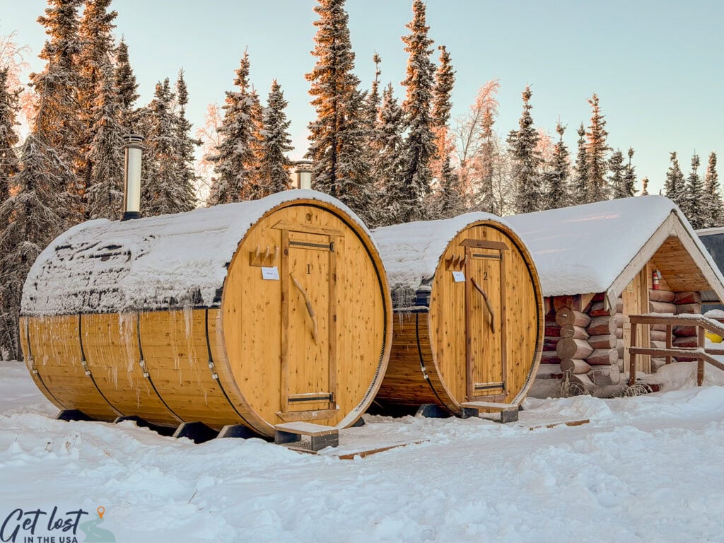 saunas at Borealis Basecamp.