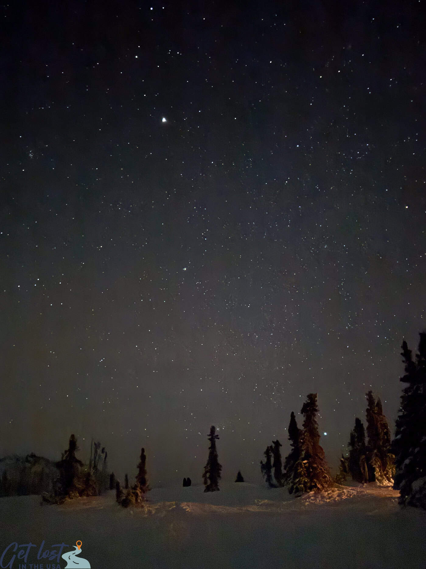 starry sky view at Chena Hot Springs Resort Northern Lights Tour.