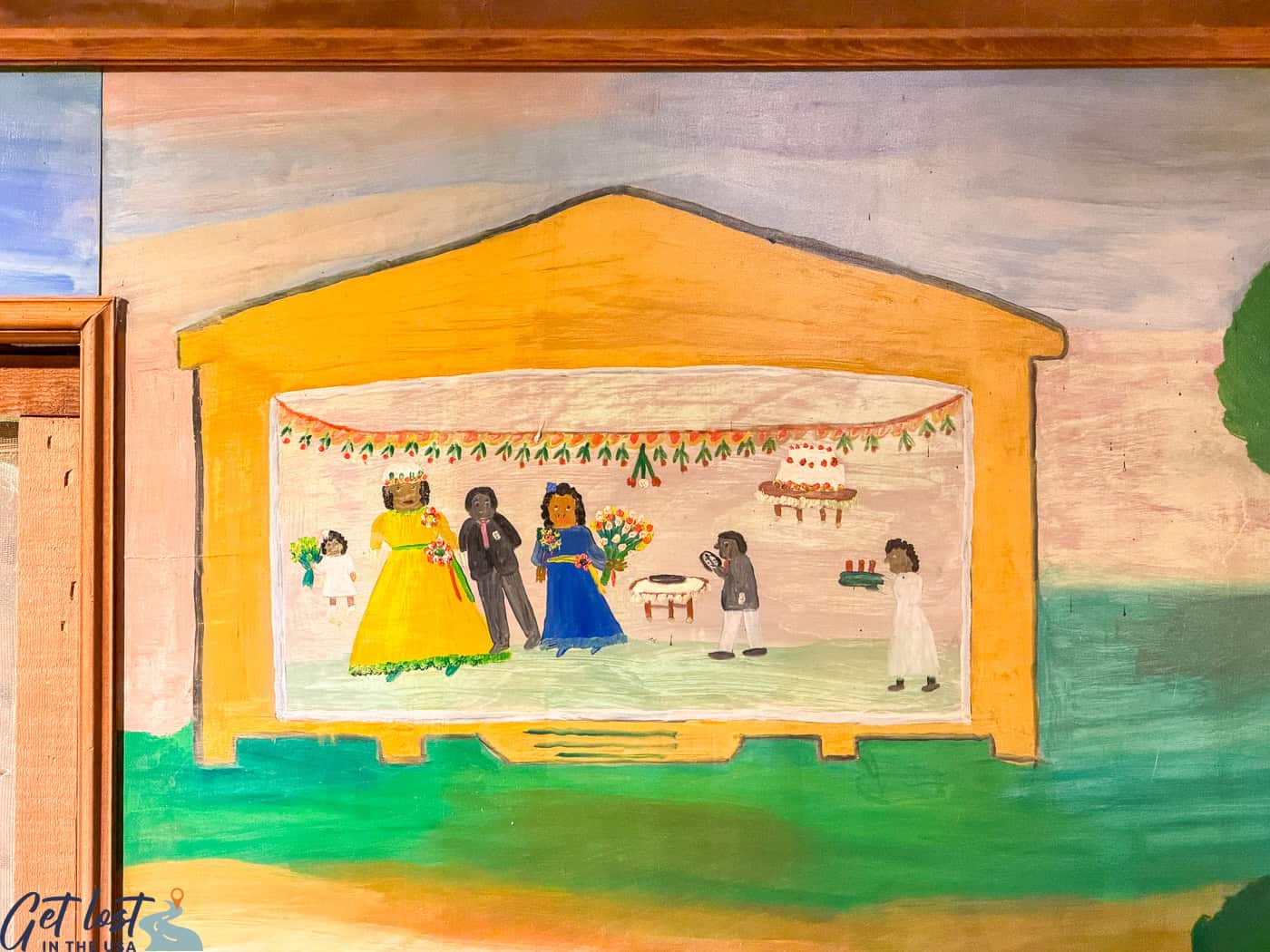 Clementine Hunter wedding mural.