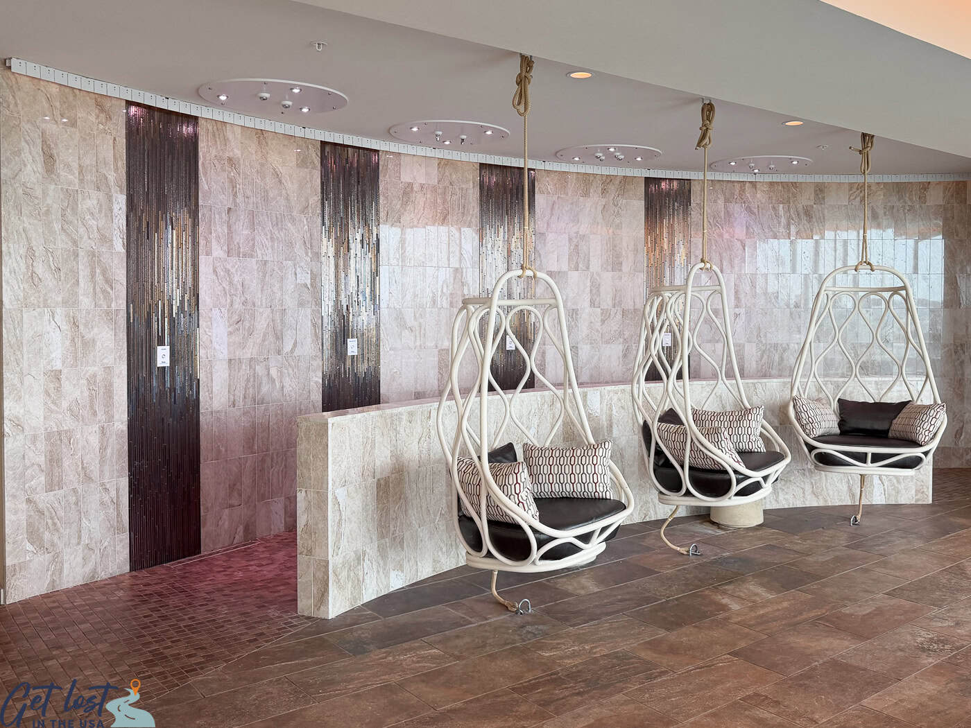 aromatherapy showers in spa at Wind Creek Chicago Southland.
