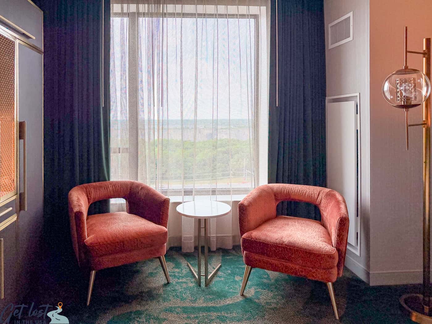chairs in guest room of Wind Creek Chicago Southland.