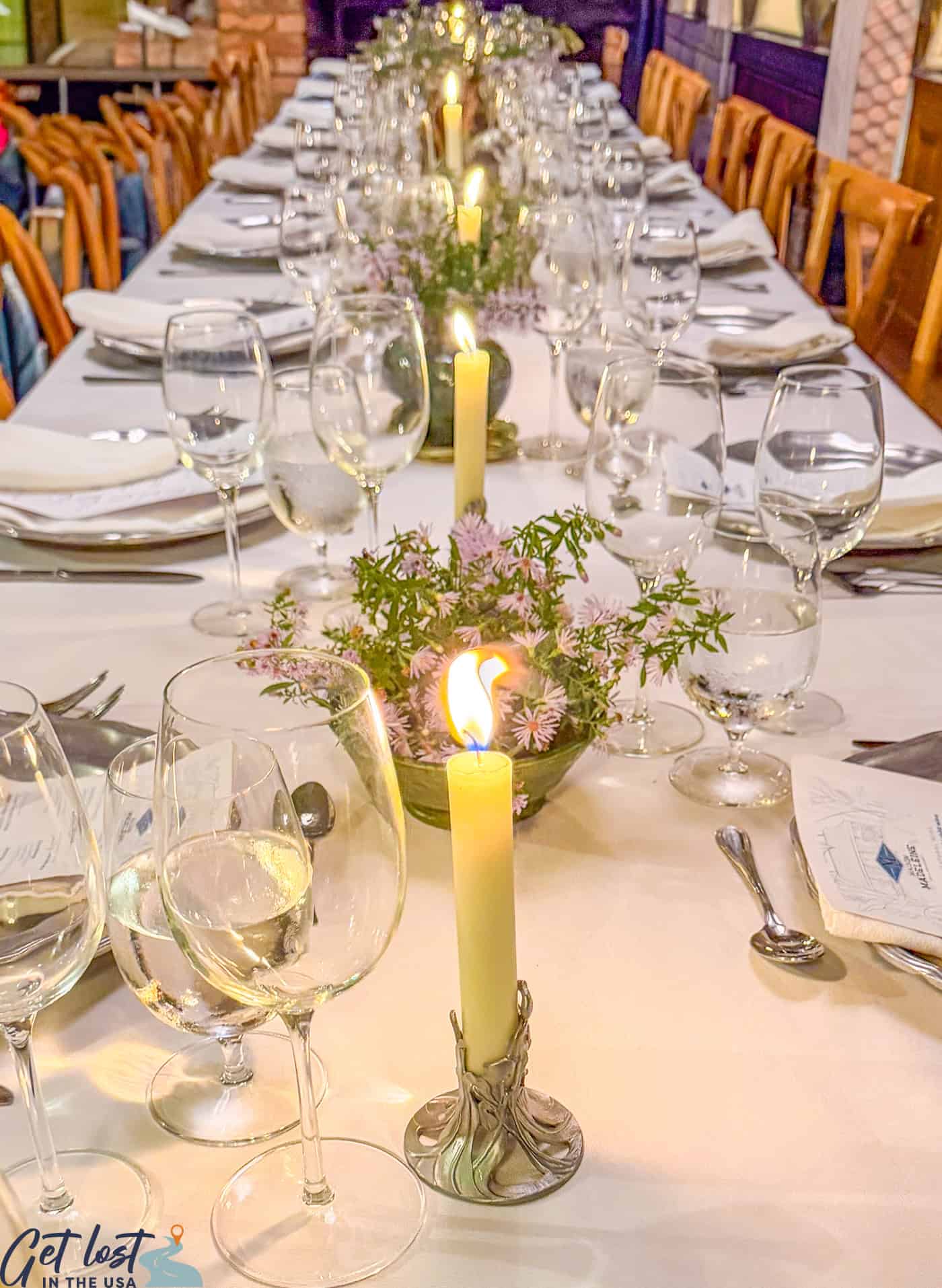 dinner table at secret dinner at Maison Madeleine.