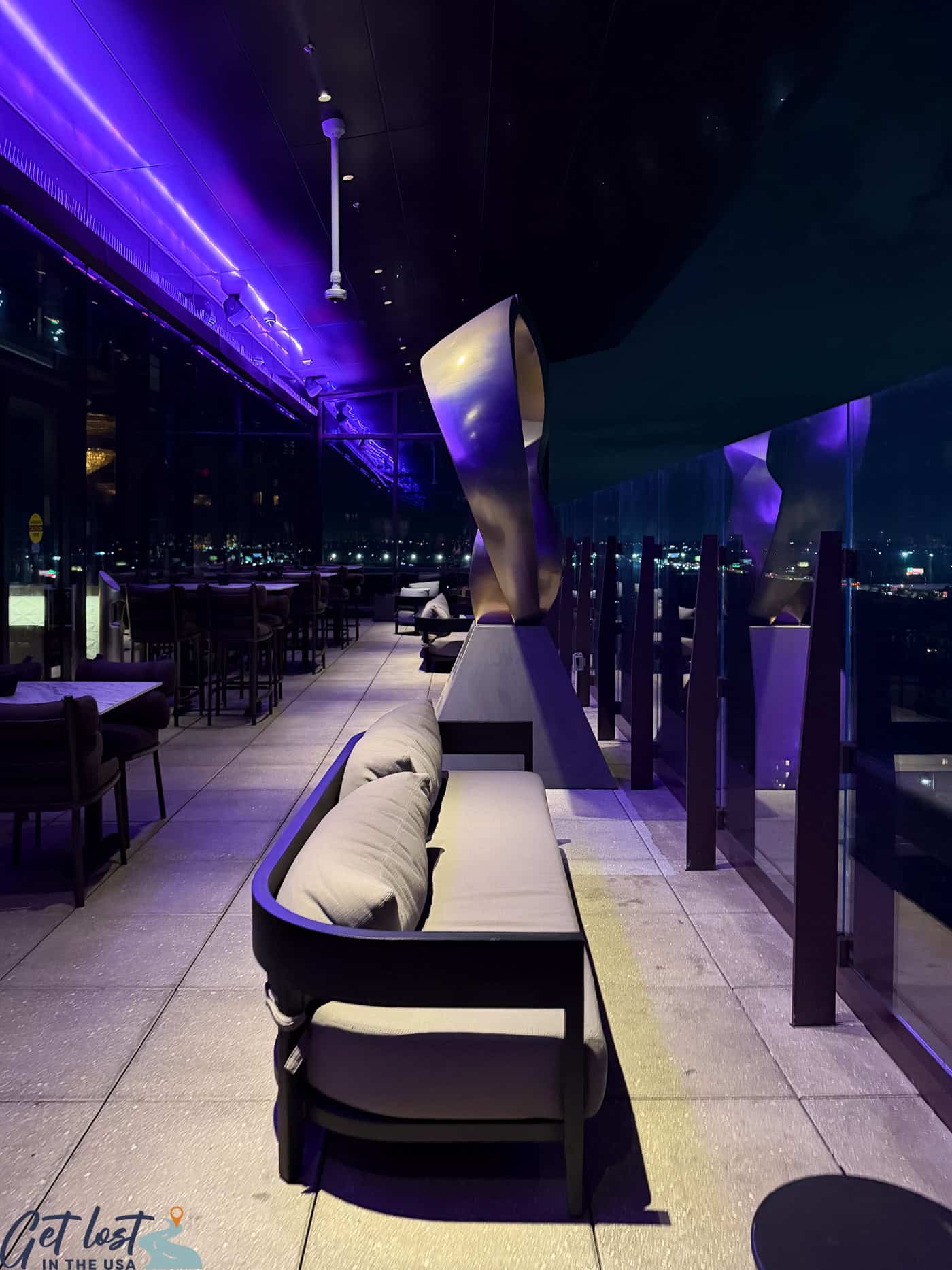 patio outside Alto at night.