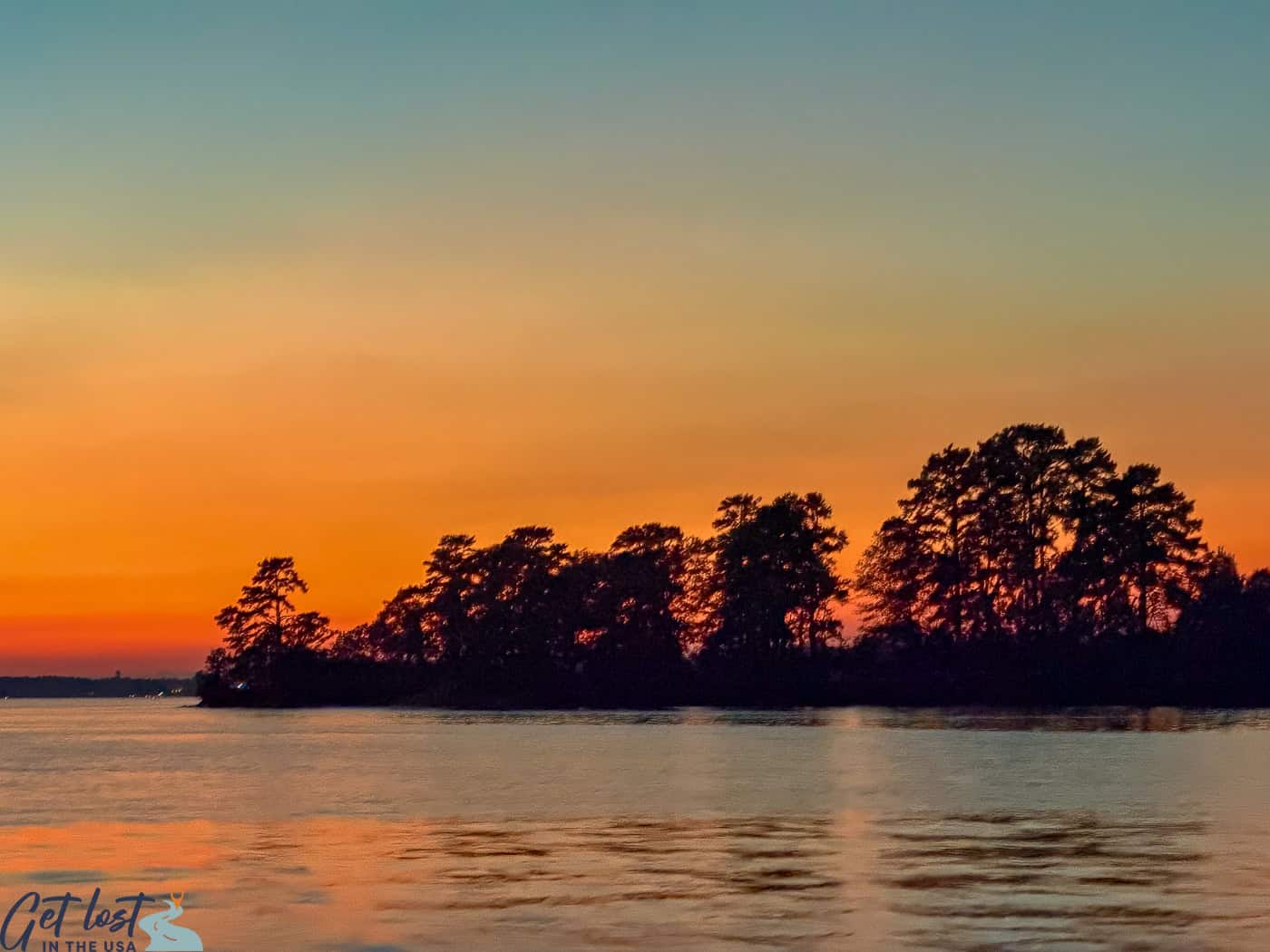 sunset on Lake Murray.