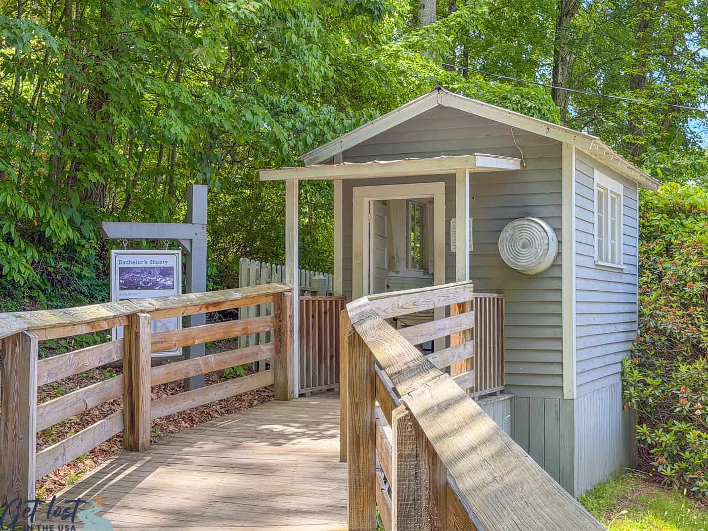 bachelor shanty exterior.
