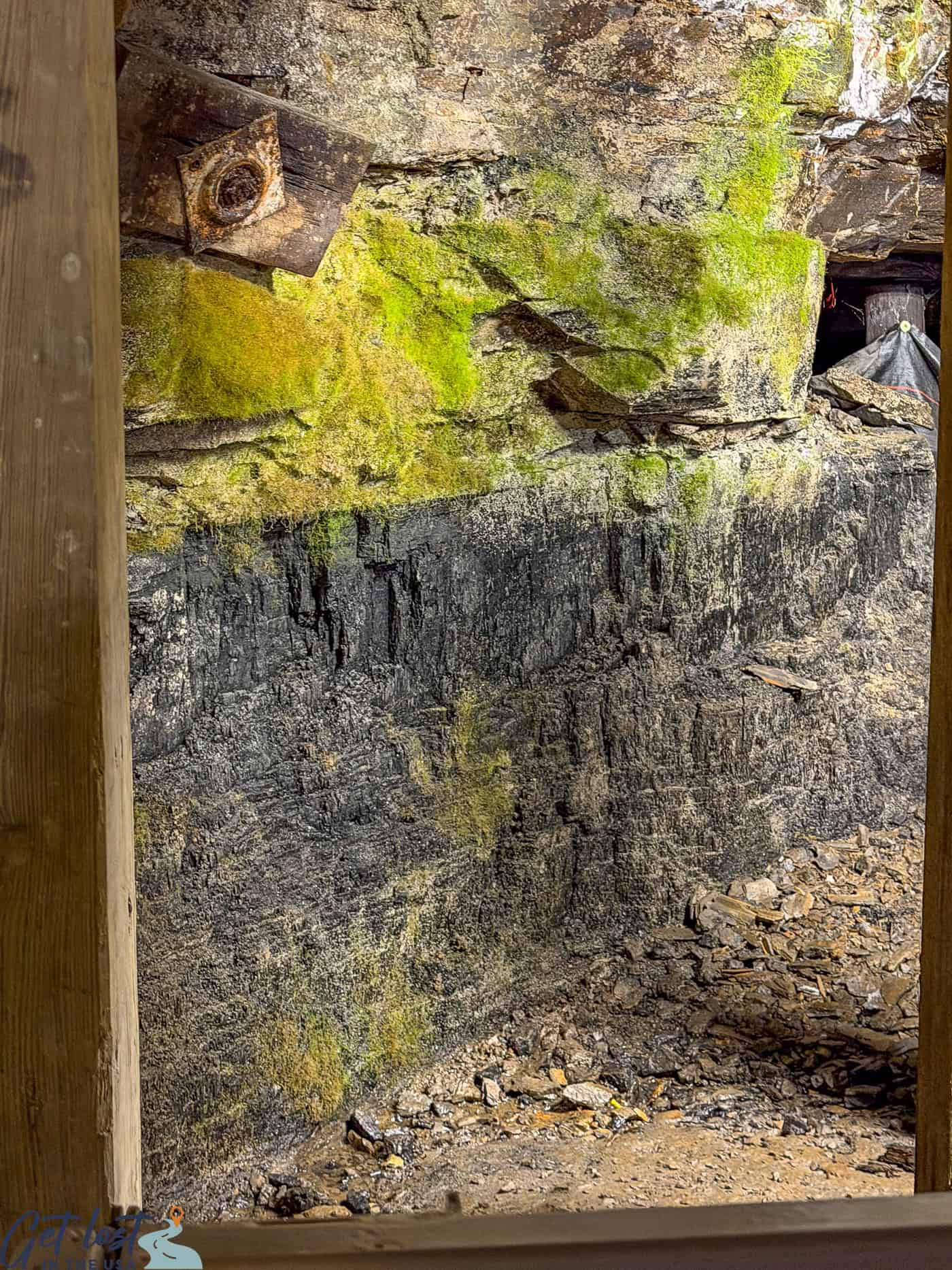 coal vein in mine.
