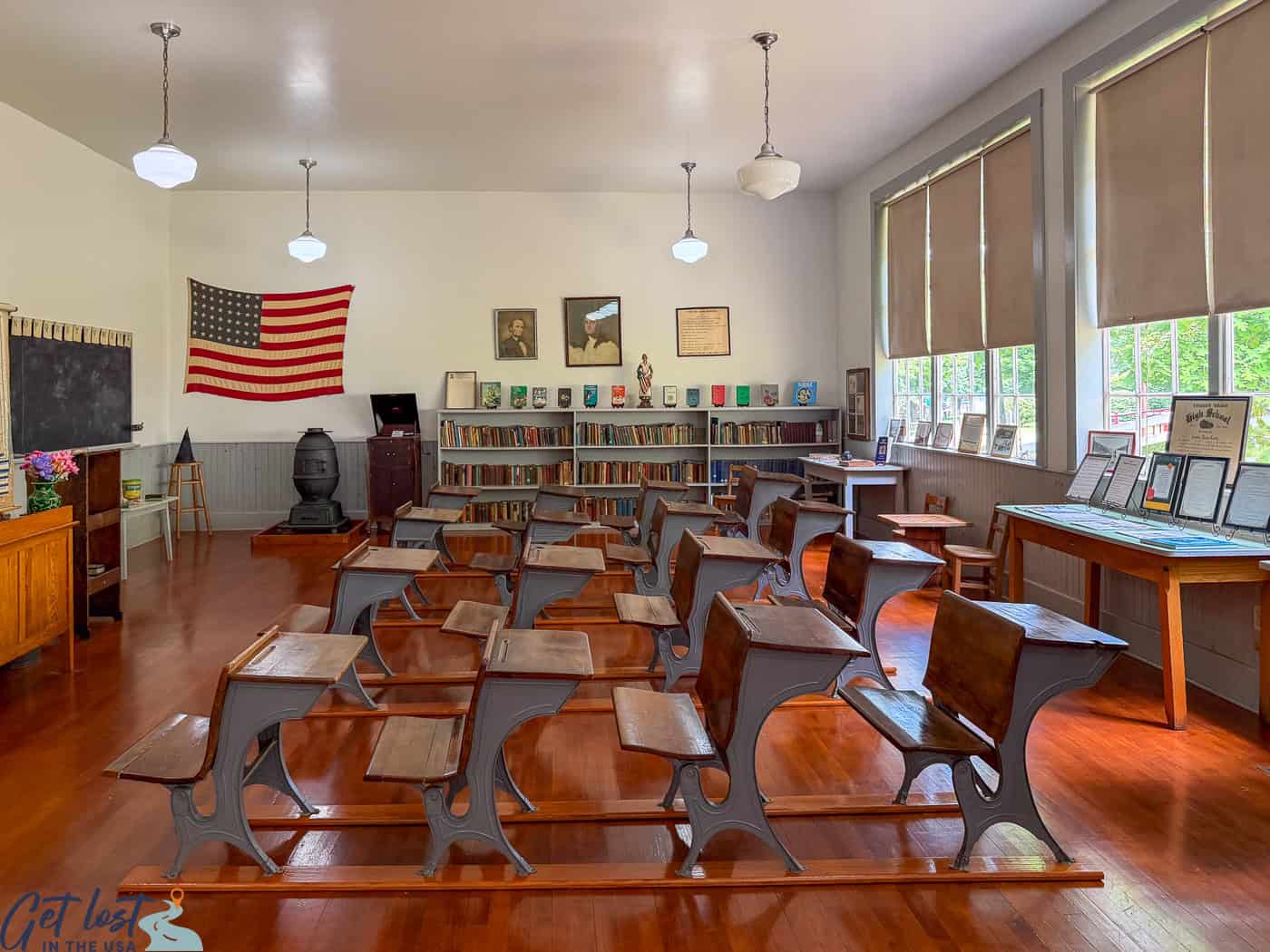 inside coal camp school.