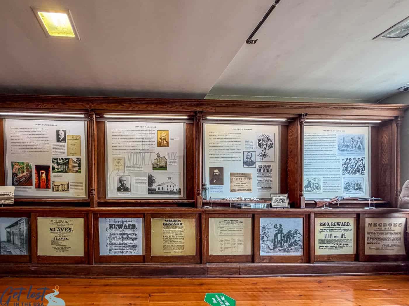 Exhibit inside Milton House Museum.