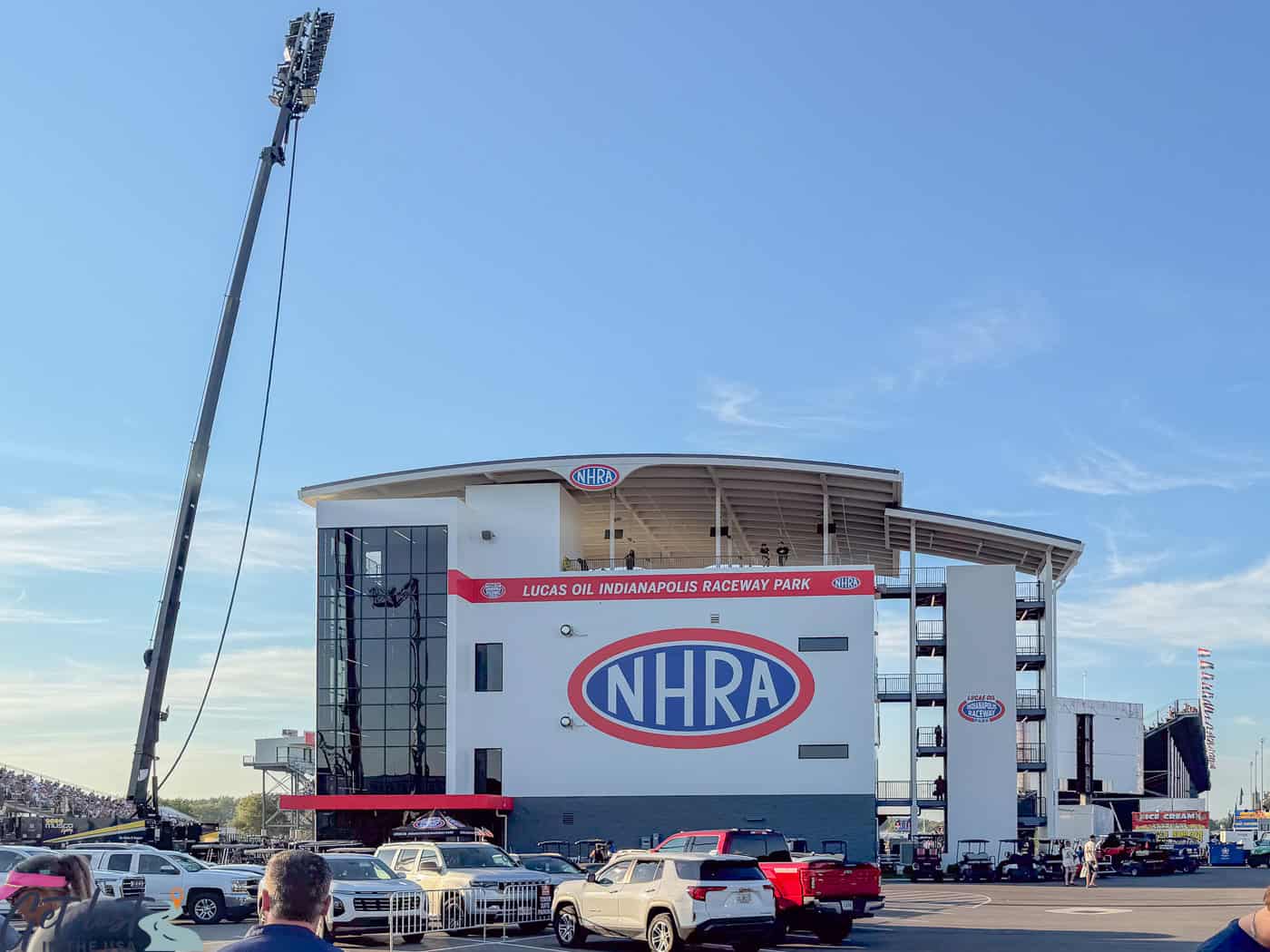 NHRA logo at Lucas Oil Indianapolis Raceway Park.