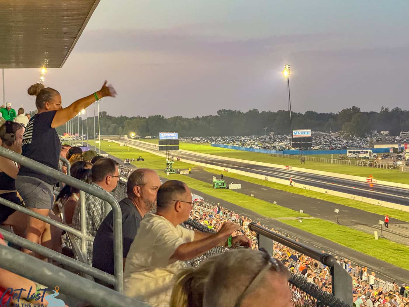 fans in the grandstand at The Big Go.